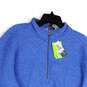 NWT Mens Blue Mock Neck 1/4 Zip Long Sleeve Pullover Sweatshirt Size XL image number 3