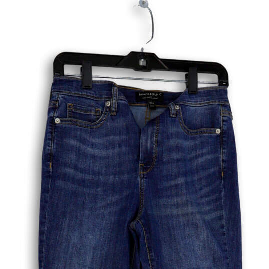 Womens Blue Medium Wash Super Stretch Denim Skinny  Leg Jeans Size 27/4 image number 3