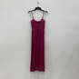Womens Pink Criss Cross Pleated Front V Neck Back Zip Maxi Dress Size 2 image number 2