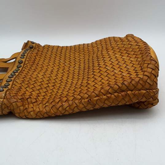 Constanza Womens Yellow Leather Rota Top Handle Zipper Tote Handbag image number 2