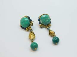 Artisan Chipita Turquoise & Beaded Dangle Post Earrings 7.8g alternative image