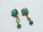 Artisan Chipita Turquoise & Beaded Dangle Post Earrings 7.8g image number 2