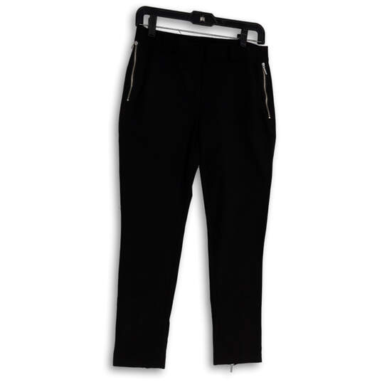 Womens Black Stretch Flat Front Pockets Skinny Leg Pull-On Ankle Pants XS image number 1