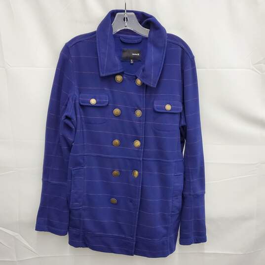 Hurley WM's Blue & Red Stripe Peacoat Size L image number 1