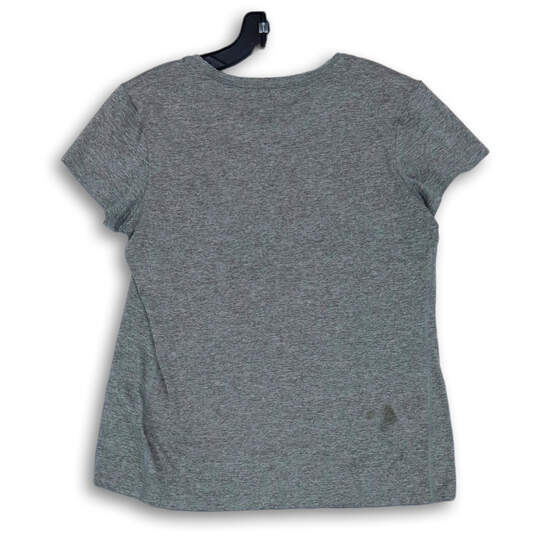 Womens Gray Heather Short Sleeve Crew Neck Dri Fit Pullover T-Shirt Size L image number 2