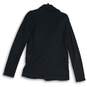 Womens Black Notch Lapel Welt Pocket Long Sleeve Double Breasted Blazer Size M image number 2