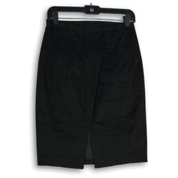 Express Womens Black Flat Front Back Zip Straight & Pencil Skirt Size 4 alternative image