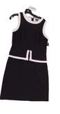 NWT Womens Black White Sleeveless Round Neck Peplum Dress Size 10 image number 1