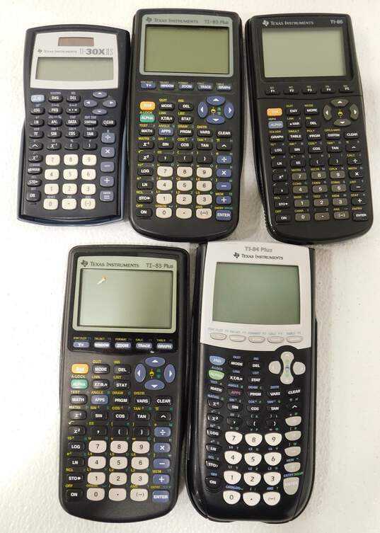 Lot of 5 Texas Instruments Graphing Calculators TI-83 Plus etc image number 3