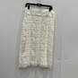 Womens White Lace Overlay Elastic Waist Straight & Pencil Skirt Size 10 image number 2