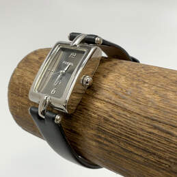 Designer Fossil ES-8974 Silver-Tone Black Strap Analog Quartz Wristwatch