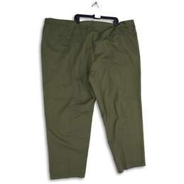 KINGSIZE Mens Green Pleated Slash Pocket Straight Leg Chino Pants Size 58/38 alternative image