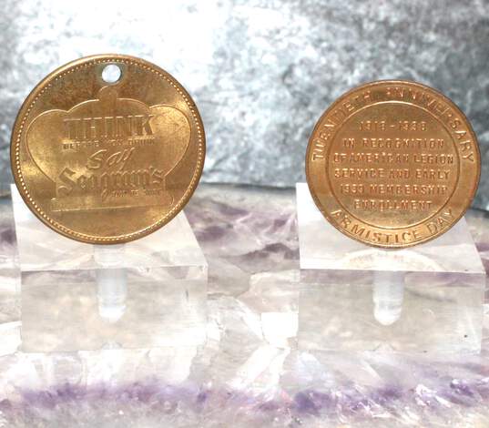 American Legion 1937 National Convention New York City Medallion & 1938 20th Anniversary Armistice Day Token image number 2