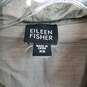 Eileen Fisher metallic gunmetal gray silk open front jacket XS image number 4
