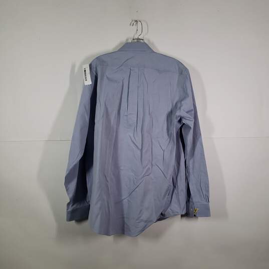 Mens Non-Iron Cotton Collared Long Sleeve Button Front Dress Shirt Size 16-36 image number 2