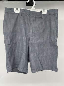 Mens Blue Aiden Club Cotton Blend Linen Chino Shorts Size 31 T-0488819-N