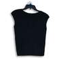 Ann Taylor Womens Black Round Neck Cap Sleeve Pullover T-Shirt Size Small image number 1