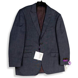 NWT Mens Gray Notch Lapel Single Breasted One Button Blazer Size 42/36 R