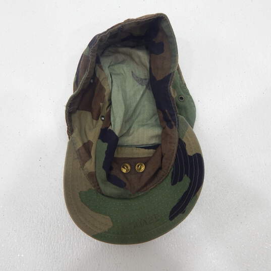 2 Vintage US Army Military Camo Hats Sizes Mens 7 And 7 1/8 image number 3