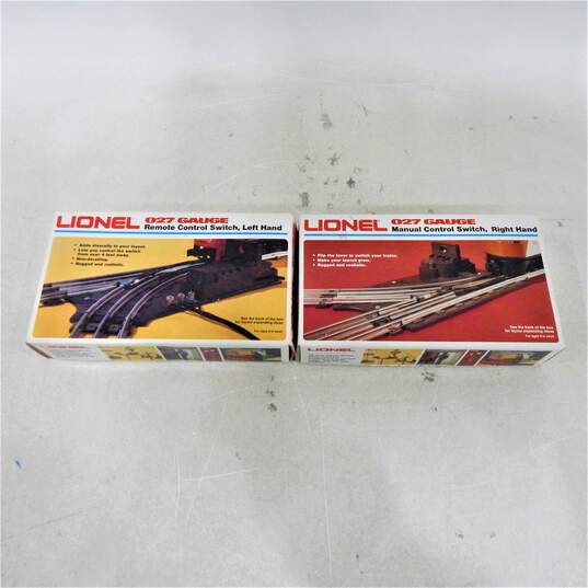 VNTG Lionel Trains 027 Gauge Right Hand & Left Hand Remote Control Switches IOBs image number 1