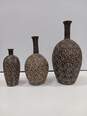 Set of Three Handmade Carved Elephant Vases image number 3