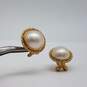14k Gold Omega Back Round 12mm Fw Pearl Earrings 9.1g image number 1