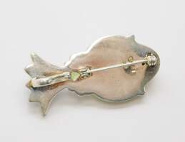 Sajen 925 Goddess Face Faceted Peridot & Abalone & Mother of Pearl Shell Granulated Crown Statement Pendant Brooch 21.5g alternative image