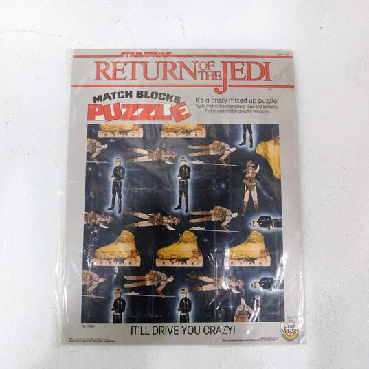 Vintage Star Wars Return Of The Jedi Match Blocks Puzzle Complete 1983 image number 1