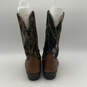 Mens Brown Camouflage Leather Mid Calf Cowboy Western Boots Size 11 image number 2