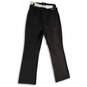 NWT Womens Black Leather Flat Front Tapered Leg Ankle Pants Size 14 image number 2
