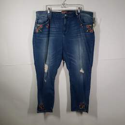 NWT Womens 5-Pockets Design Medium Wash Denim Skinny Leg Jeans Size 24W