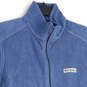 Womens Blue Fleece Mock Neck Sleeveless Full-Zip Vest Size Medium image number 3