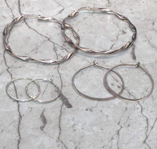 Set of Three Sterling Silver Hoop Earrings image number 1