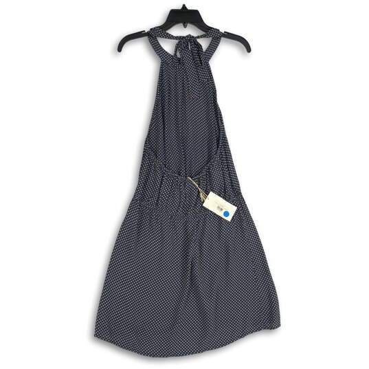 NWT Womens Blue Polka Dot Sleeveless Halter Neck Pullover A-Line Dress Sz L image number 2