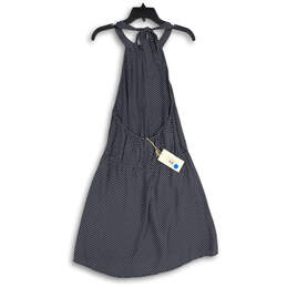 NWT Womens Blue Polka Dot Sleeveless Halter Neck Pullover A-Line Dress Sz L alternative image