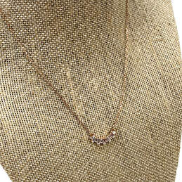 Designer Swarovski Rose Gold-Tone Pink Crystal Cut Stone Chain Necklace