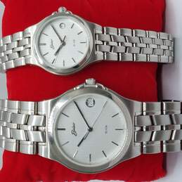 Belair His 955.114 And Hers 956.114 Silver Tone Watch Set