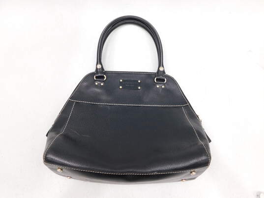 Kate Spade Black Leather Wellesley Maeda Satchel Bag image number 6