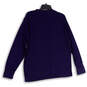 Mens Blue Waffle-Knit Long Sleeve Crew Neck Pullover T-Shirt Size XL image number 2