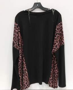 Women's Leopard Print Long Sleeve Blouse Sz 1X alternative image