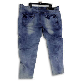 NWT Mens Blue Denim Medium Wash Distressed Tapered Leg Jeans Size 44x32 alternative image