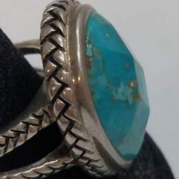 Barse Sterling Silver Faceted Turquoise Stamped Sz 9.5 Ring 15.6g alternative image