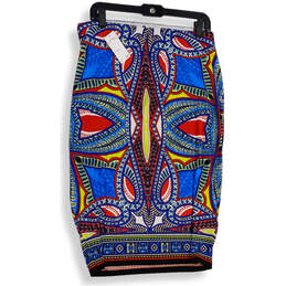 NWT Womens Multicolor Printed Elastic Waist Straight & Pencil Skirt Size L alternative image