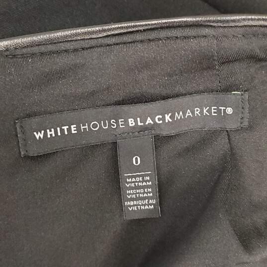 White House Black Market Women Black Faux Leather Skirt 0 image number 3