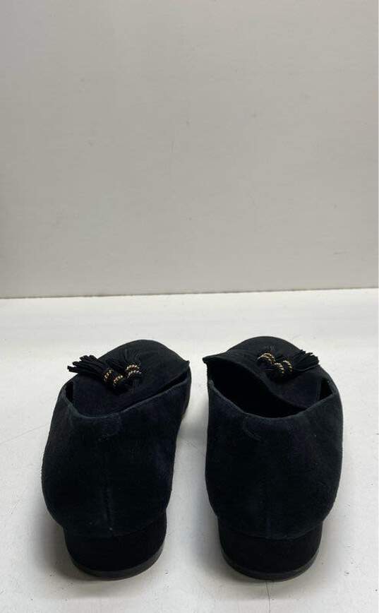 Karl Lagerfeld Clover Black Suede Tassel Flats Loafers Shoes Size 10 M image number 4