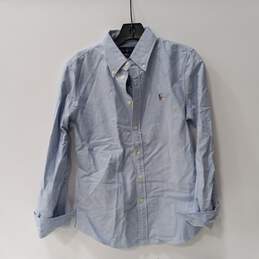 Ralph Lauren Custom Fit Blue Long Sleeve Button Up Dress Shirt Size M NWT