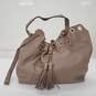 Michael Kors Brown Pebble Leather Drawstring Hobo Handbag image number 1