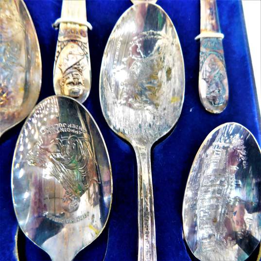 Vintage WM Rogers Presidential Commemorative Set Of 35 Spoons w/ Case image number 5