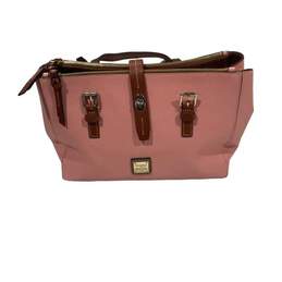 Coral Pink Brown Pebbled Leather