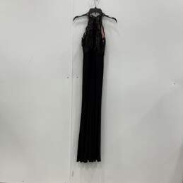 NWT Morgan & Co Womens Black Lace Sleeveless Back Zip Maxi Dress Size 0 alternative image
